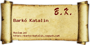 Barkó Katalin névjegykártya