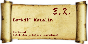 Barkó Katalin névjegykártya